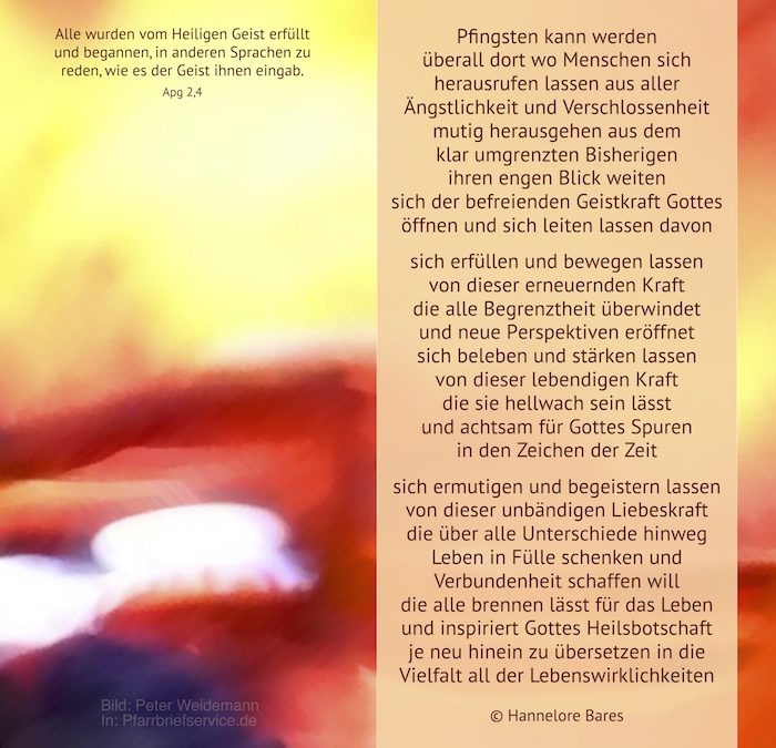 Pfingsten kann werden …
