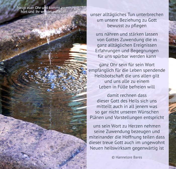 Ganz Ohr sein für Gott