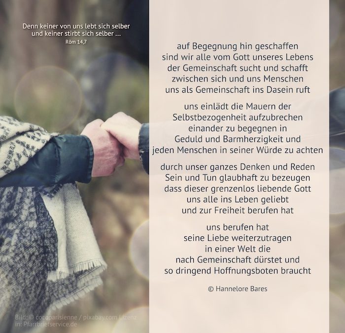 Begegnung feiern, Gemeinschaft leben